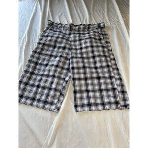 Vintage South Pole Shorts Mens 36 Black White Plaid Skater Rapper Street Baggy